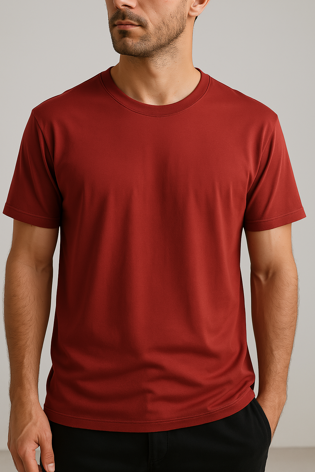 BEENBAR Premium Bamboo T-Shirt – Rust Maroon | Comfort Fit, Skin-Friendly & Stylish